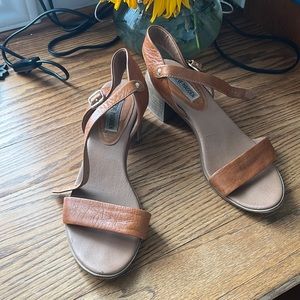 Brown leather chunky sandals